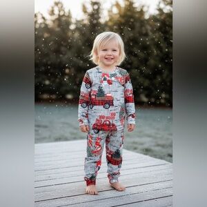 Boys Red Truck Christmas Pajama Set 5T Holiday Two Piece Sleepwear